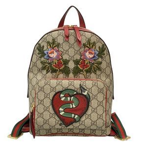 Gucci Backpack Sac GG Plus GG Supremesherry (web) 427042 Gray Beige X Dark Gray